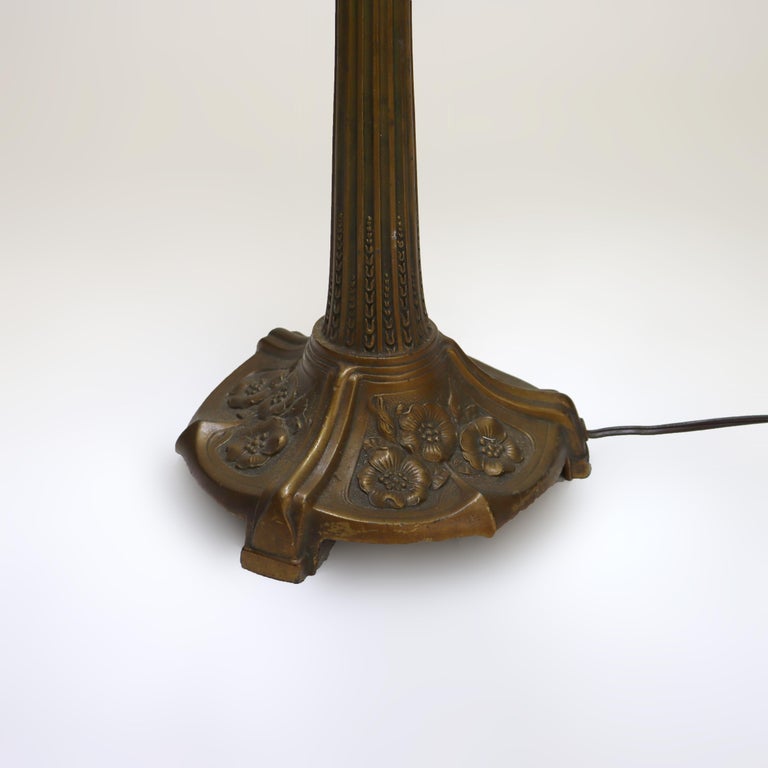 Arts & Crafts Leaded Stained Glass Table Lamp 20thC