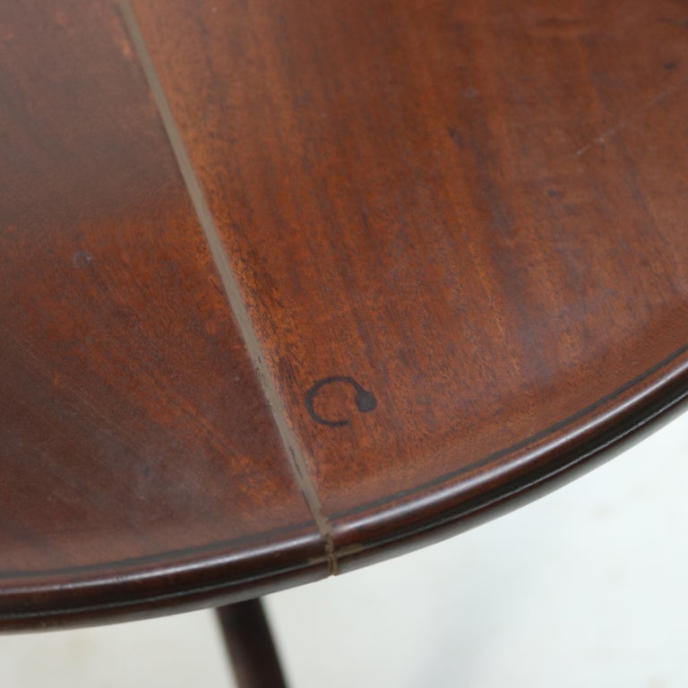 Antique Queen Anne Mahogany Dish Top Tilt Top Table with Bird Cage C1780
