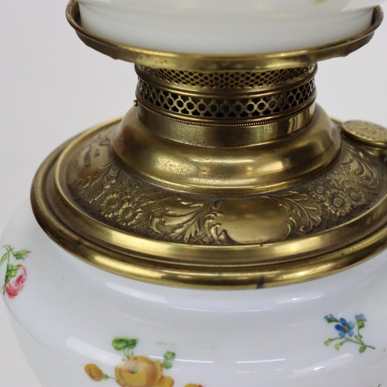 Victorian Gone with the Wind Table Lamp, Electrified, C1900