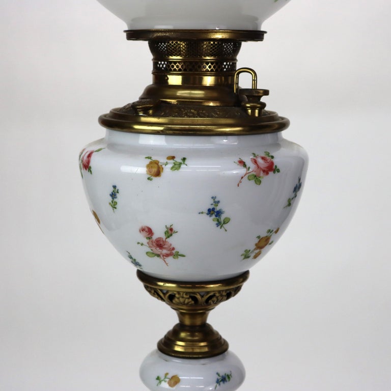 Victorian Gone with the Wind Table Lamp, Electrified, C1900