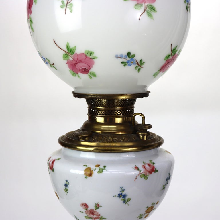Victorian Gone with the Wind Table Lamp, Electrified, C1900