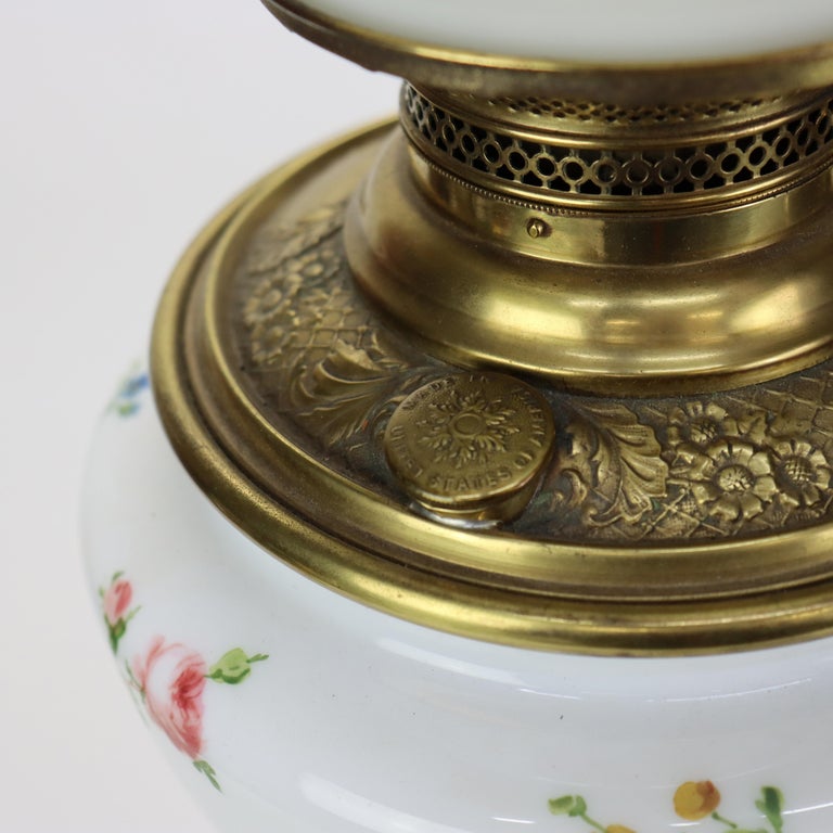Victorian Gone with the Wind Table Lamp, Electrified, C1900