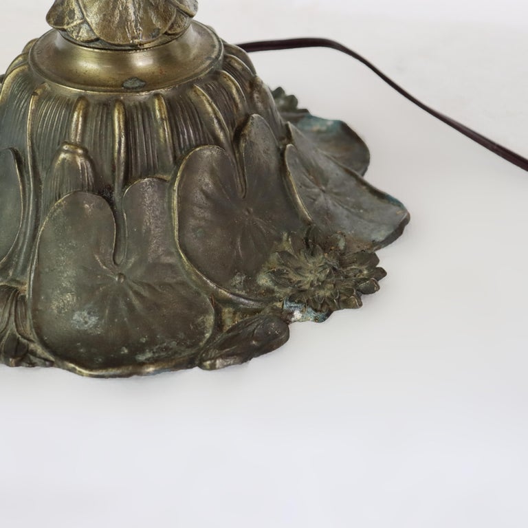 Arts & Crafts Leaded Stained Glass Table Lamp 20thC