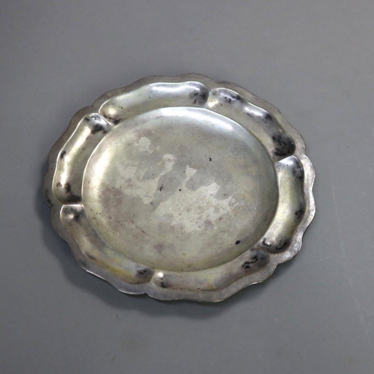 17thC Set of Three Boston Hallmark Sterling Silver Graduated Plates