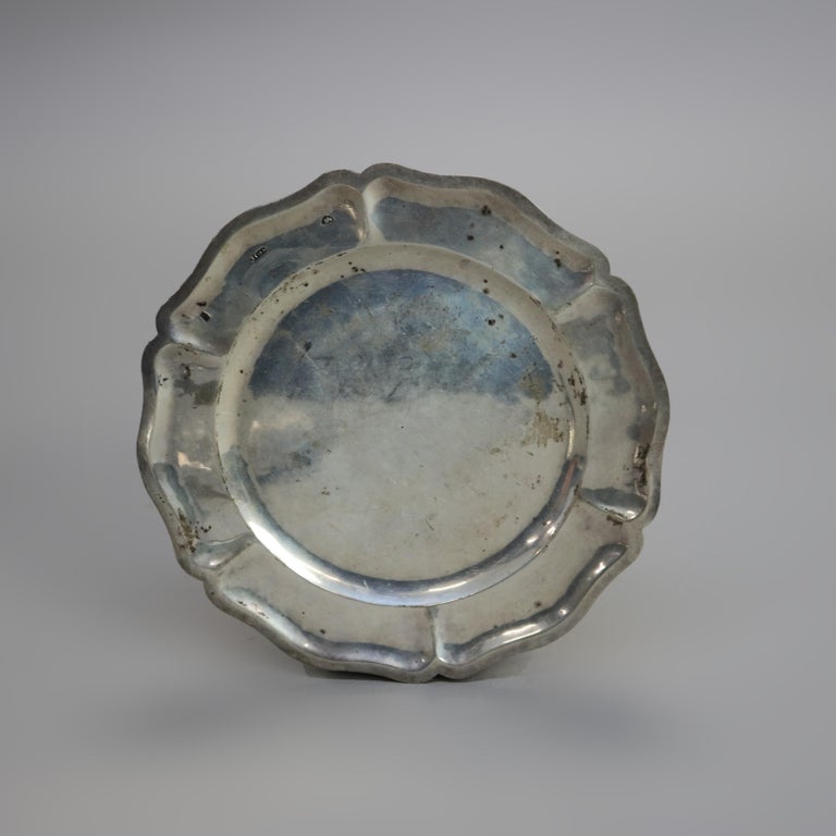 17thC Set of Three Boston Hallmark Sterling Silver Graduated Plates