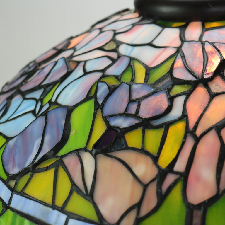 Arts & Crafts Leaded Stained Glass Table Lamp 20thC