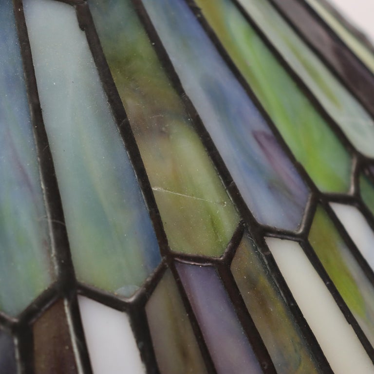 Arts & Crafts Leaded Stained Glass Table Lamp 20thC