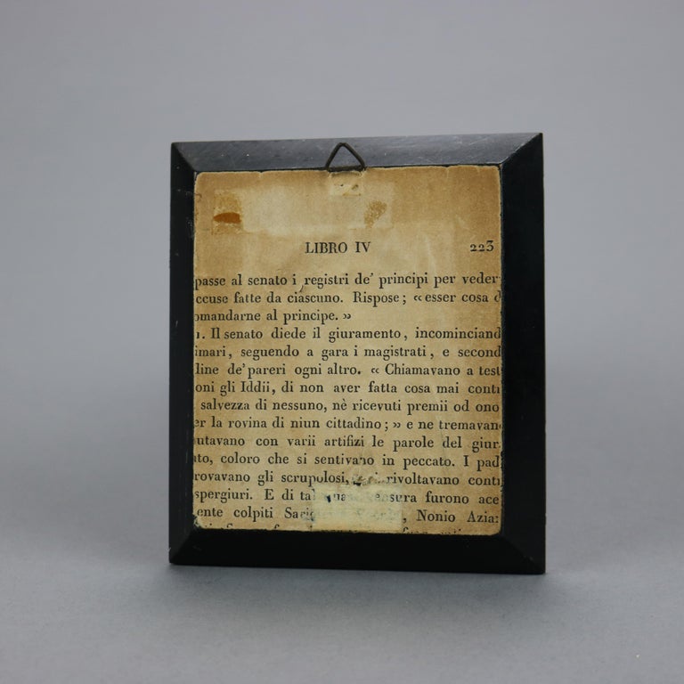 Antique Miniature Portrait Painting on Celluloid of a Young Lady Late 19th C