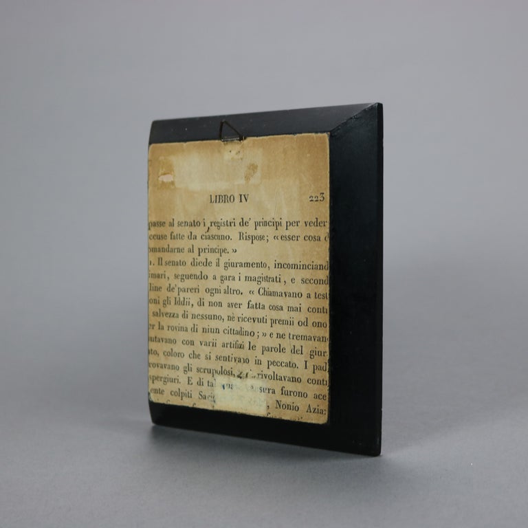 Antique Miniature Portrait Painting on Celluloid of a Young Lady Late 19th C
