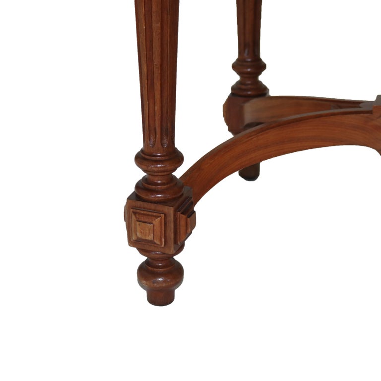 Antique Renaissance Revival Walnut Rouge Marble Parlor Table & Picture Frame Top