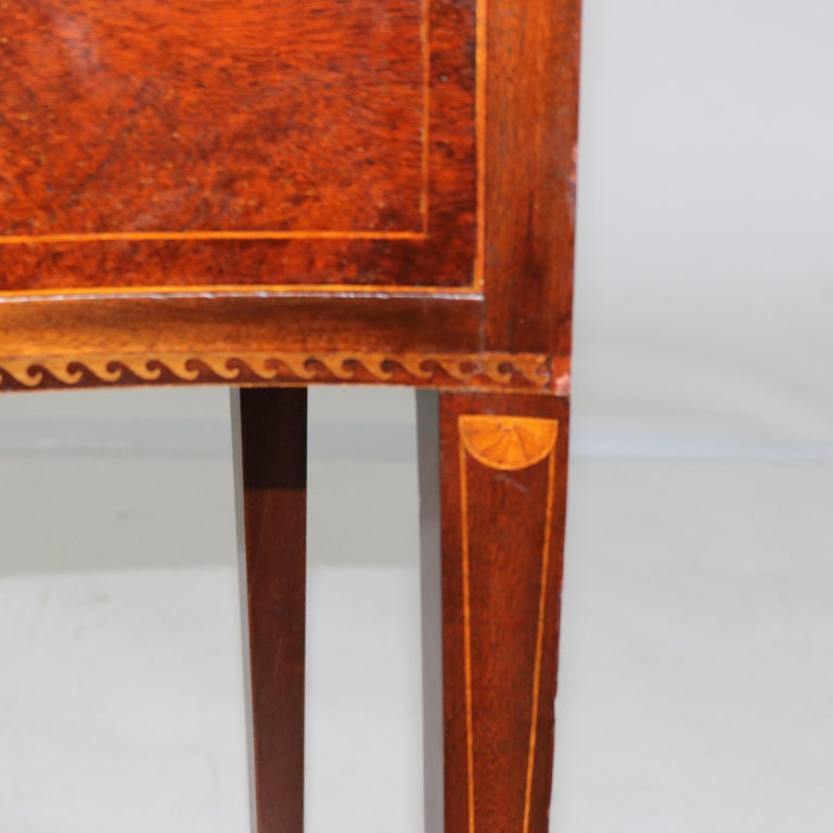Antique Hepplewhite Flame Mahogany & Satinwood Inlaid & Banded Sideboard C1920