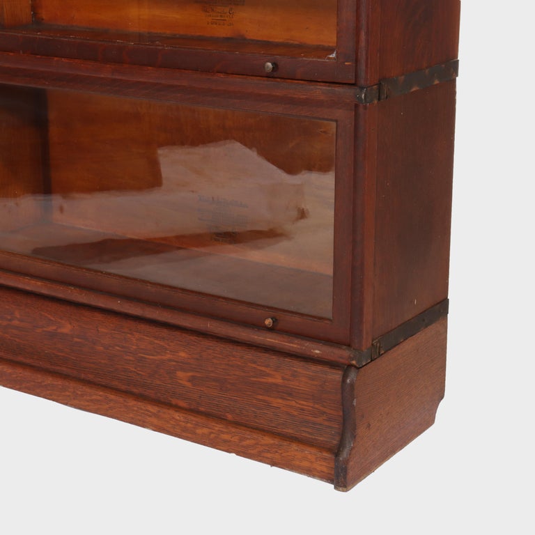 Antique Globe Wernicke Arts & Crafts Oak Six Stack Barrister Bookcase C1920