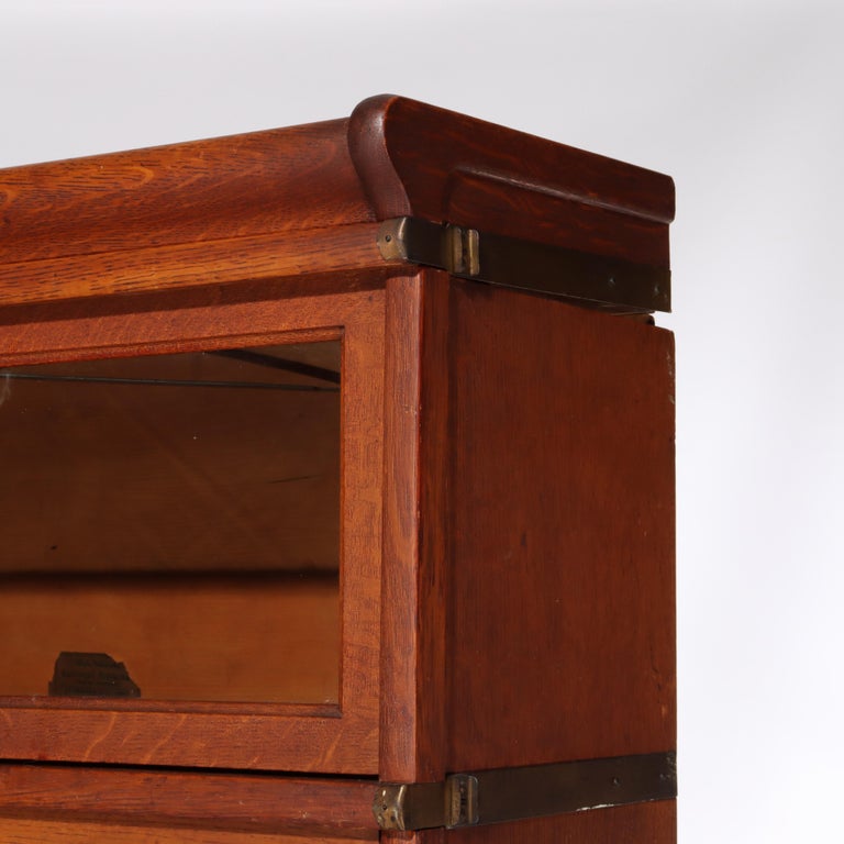 Antique Globe Wernicke Arts & Crafts Oak Six Stack Barrister Bookcase C1920