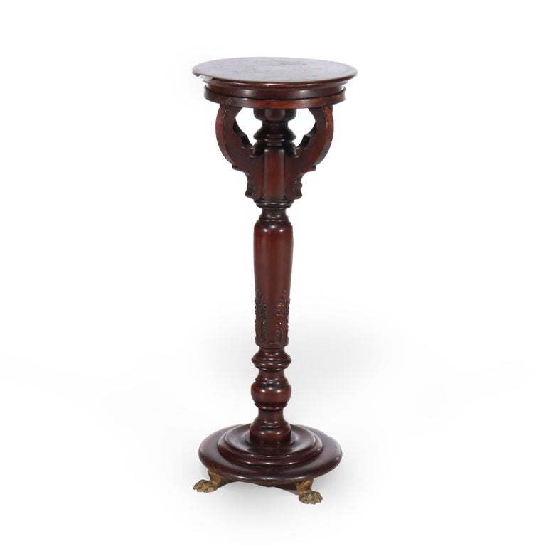 Antique Neoclassical Mahogany Sculpture Pedestal C1910
