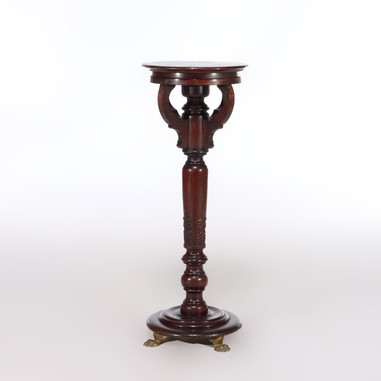 Antique Neoclassical Mahogany Sculpture Pedestal C1910
