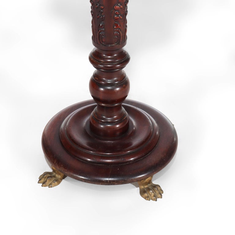 Antique Neoclassical Mahogany Sculpture Pedestal C1910