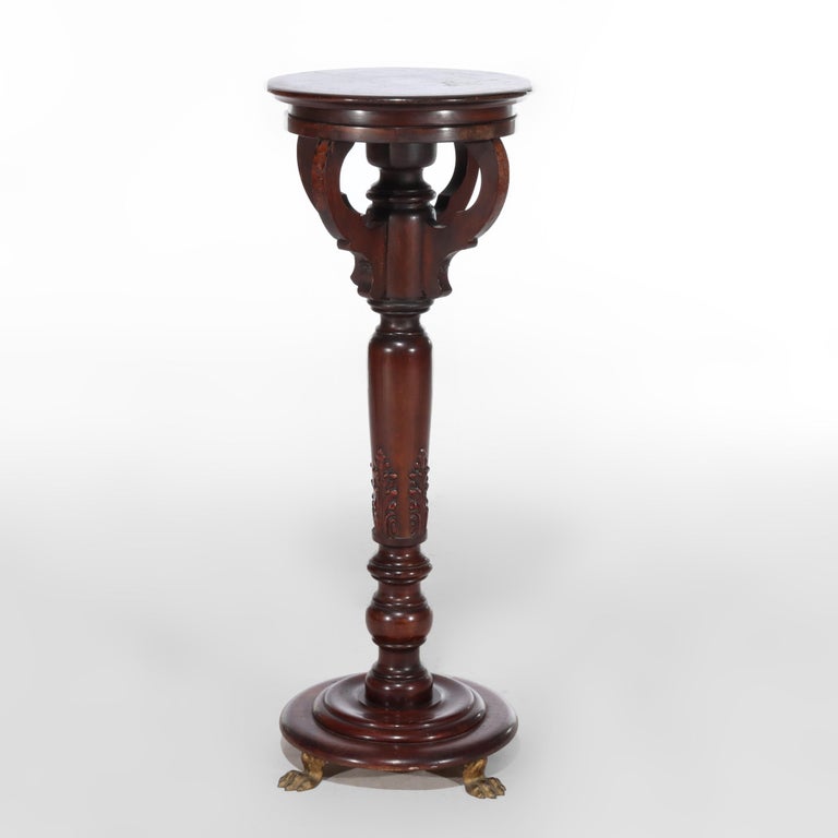 Antique Neoclassical Mahogany Sculpture Pedestal C1910