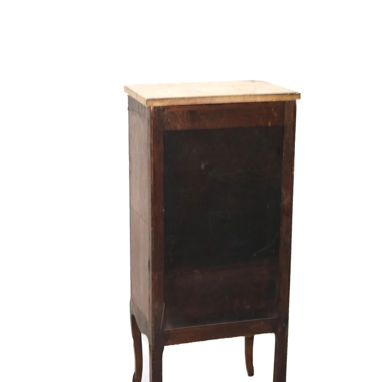 Antique Satinwood, Rosewood & Ormolu Marble Top Lingerie Chest C1900