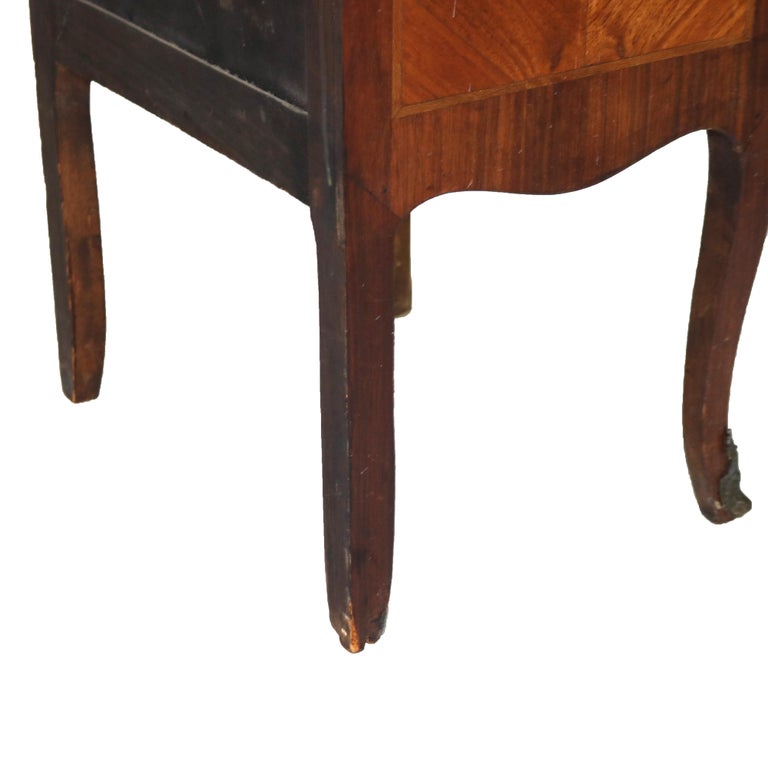 Antique Satinwood, Rosewood & Ormolu Marble Top Lingerie Chest C1900