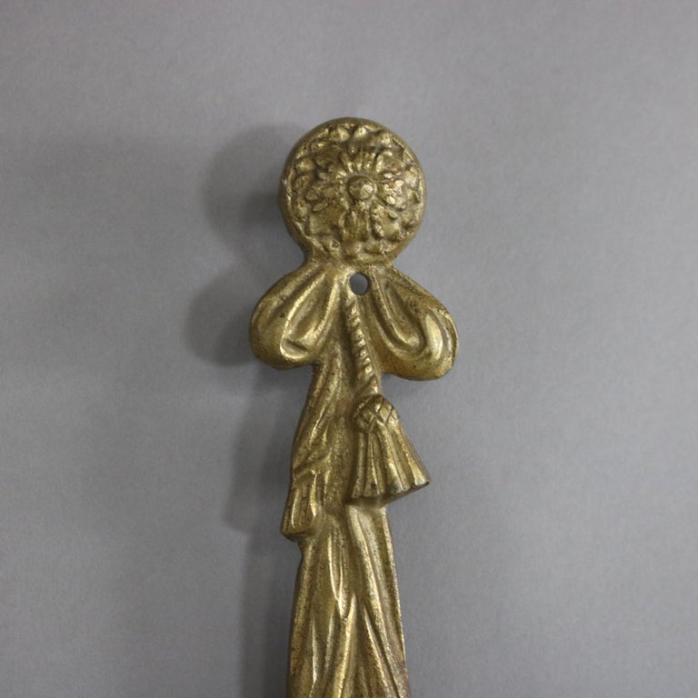 Antique Gilt Bronze Figural Three-Light Wall Sconce with Persian Mask C1920