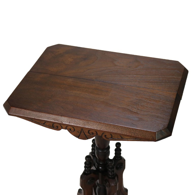 Antique Victorian Carved Mahogany Plant Stand C1890