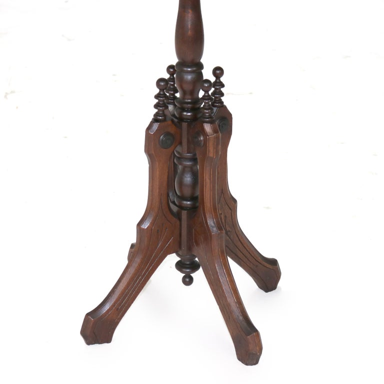 Antique Victorian Carved Mahogany Plant Stand C1890