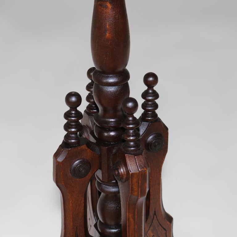 Antique Victorian Carved Mahogany Plant Stand C1890