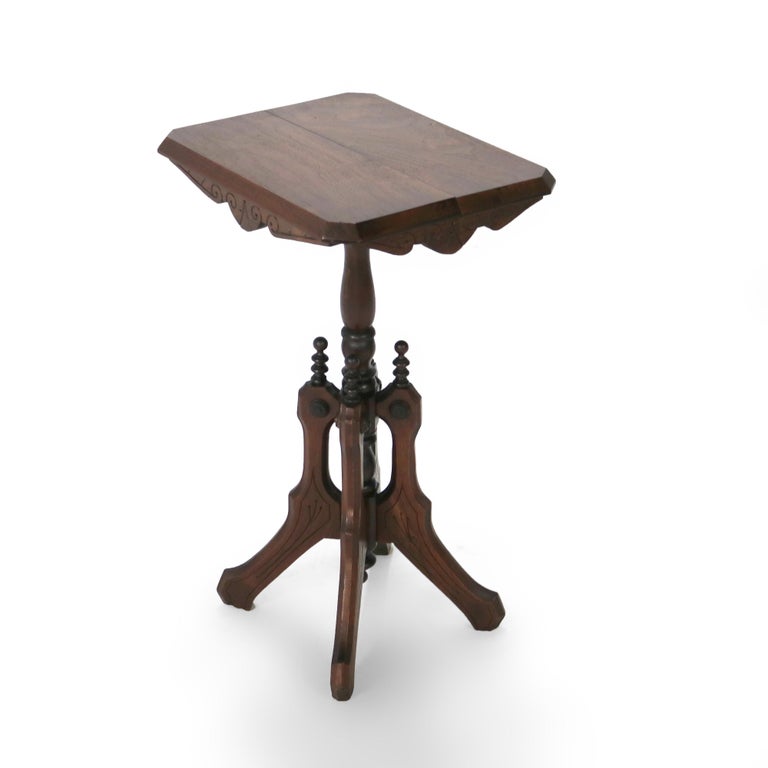 Antique Victorian Carved Mahogany Plant Stand C1890