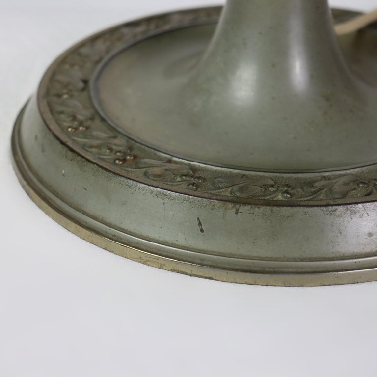 Antique Bradley & Hubbard School Arts & Crafts Reverse Painted Table Lamp C1920