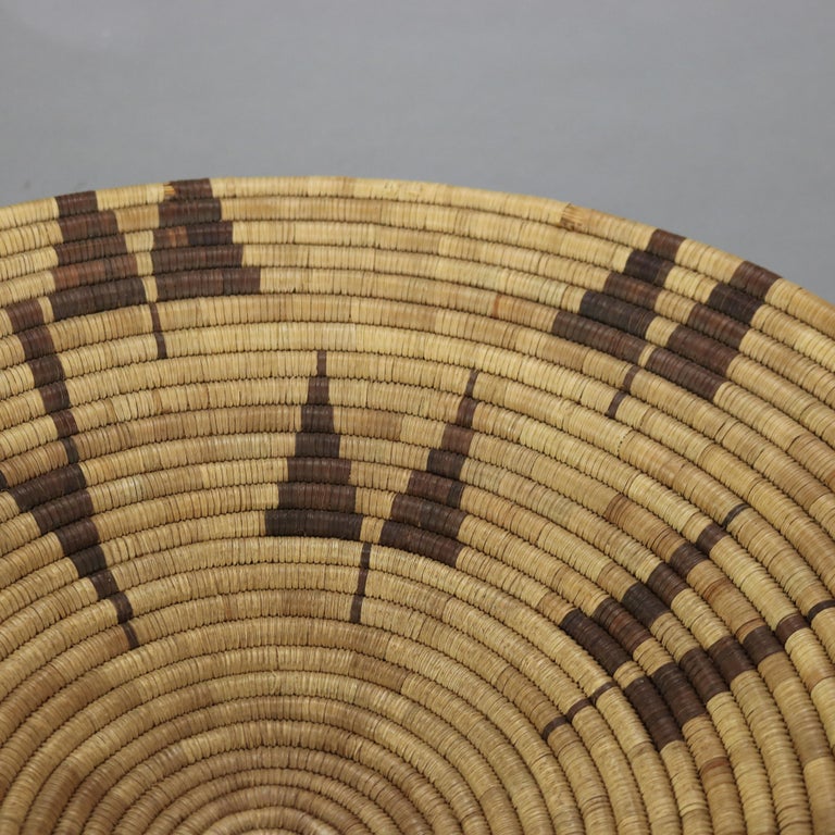 Vintage Southwest Native American Woven Reed Basket 20thC