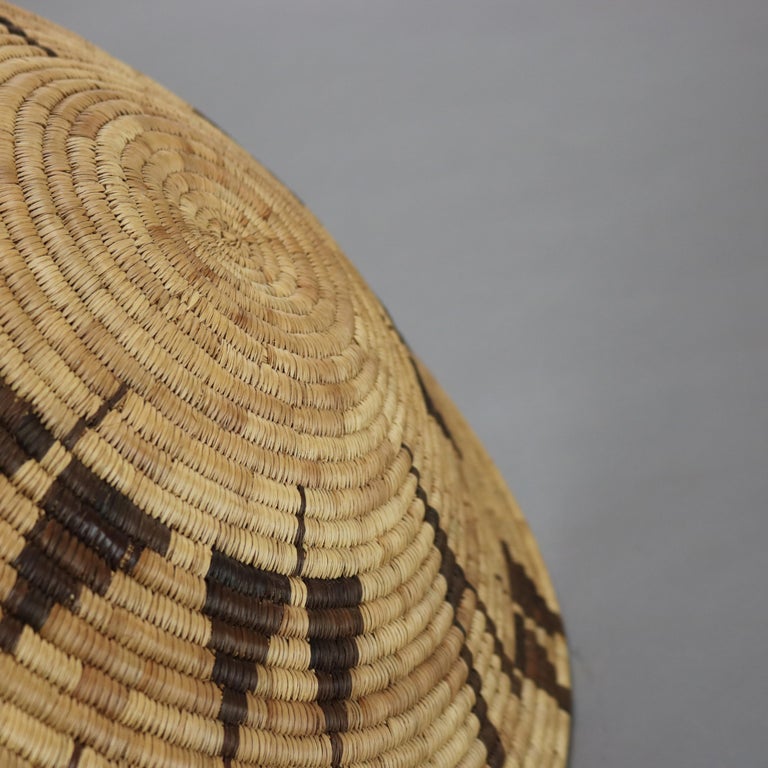 Vintage Southwest Native American Woven Reed Basket 20thC