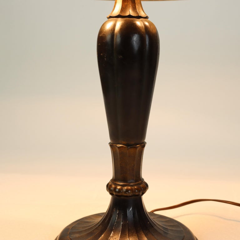 Antique Jefferson Arts & Crafts Scenic Reverse Painted Table Lamp C1920