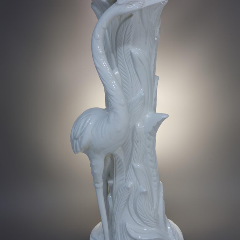 Vintage Bassano Italian Figural Pottery Marsh Scene Jardiniere & Pedestal C1940