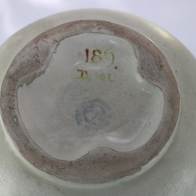 Antique Belgium Art Deco Matt Glaze Pottery Vase C1930