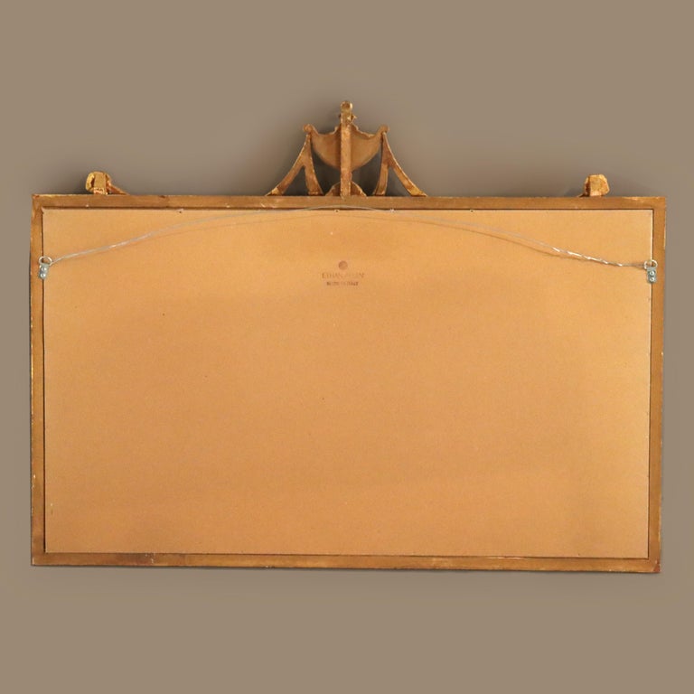 Vintage Italian Style Giltwood Urn & Swag Triptych Wall Mirror C1940