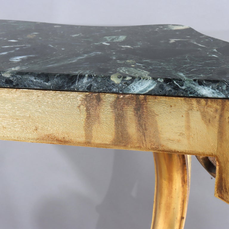 Vintage French Louis XIV Style Carved Gilt Wood Marble Top Console Table 20thC