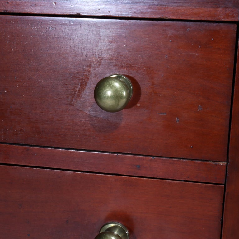 Antique Sheraton Style Mahogany Six Drawer Lingerie Chest C1900