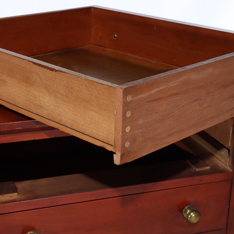 Antique Sheraton Style Mahogany Six Drawer Lingerie Chest C1900