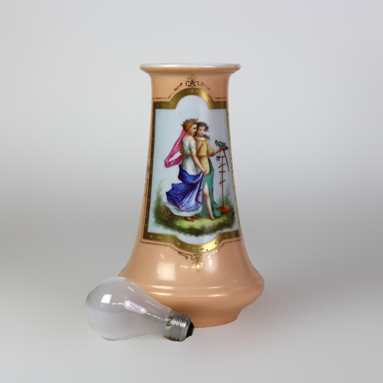 Antique Old Paris Porcelain Portrait Vase C1880