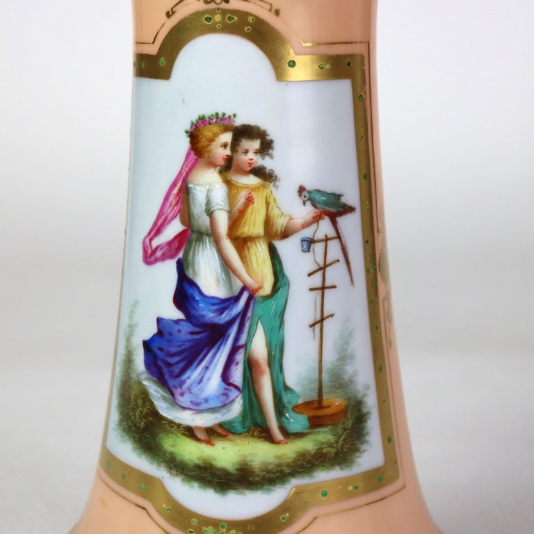 Antique Old Paris Porcelain Portrait Vase C1880