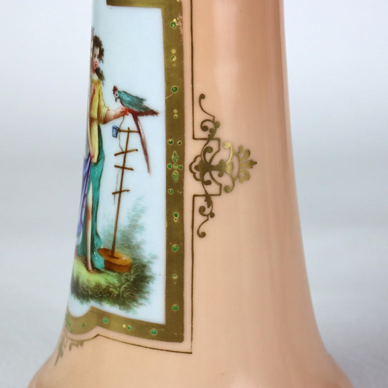 Antique Old Paris Porcelain Portrait Vase C1880