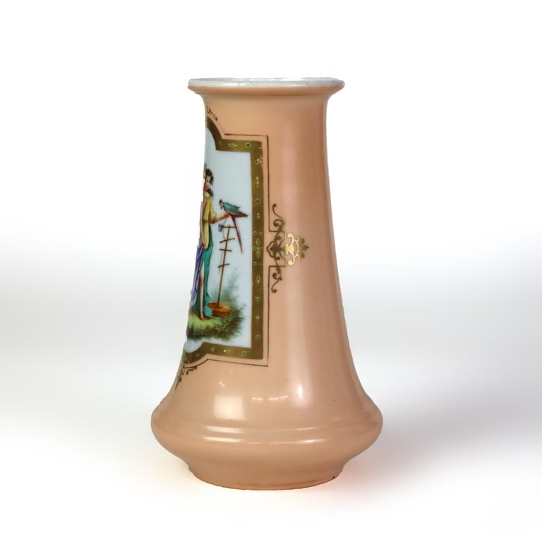 Antique Old Paris Porcelain Portrait Vase C1880