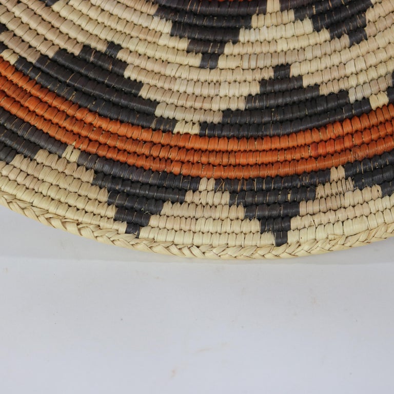 Vintage Southwest Native American Woven Reed Basket 20thC