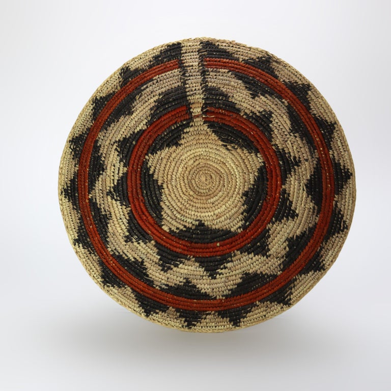 Vintage Southwest Native American Woven Reed Basket 20thC