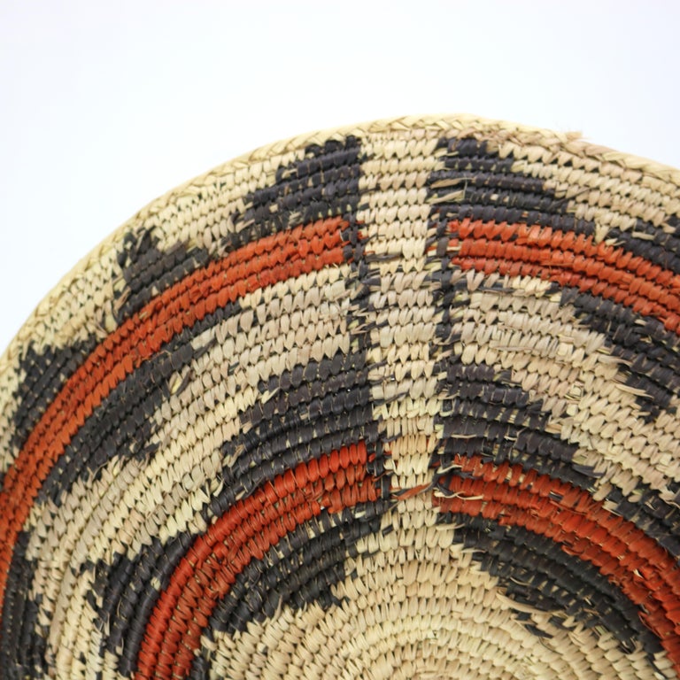 Vintage Southwest Native American Woven Reed Basket 20thC