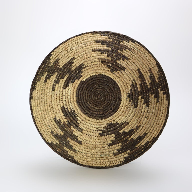Vintage Southwest Native American Woven Reed Basket 20thC