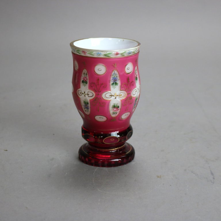 Two Antique Pieces of Decorated Bohemian Art Glass C1900
