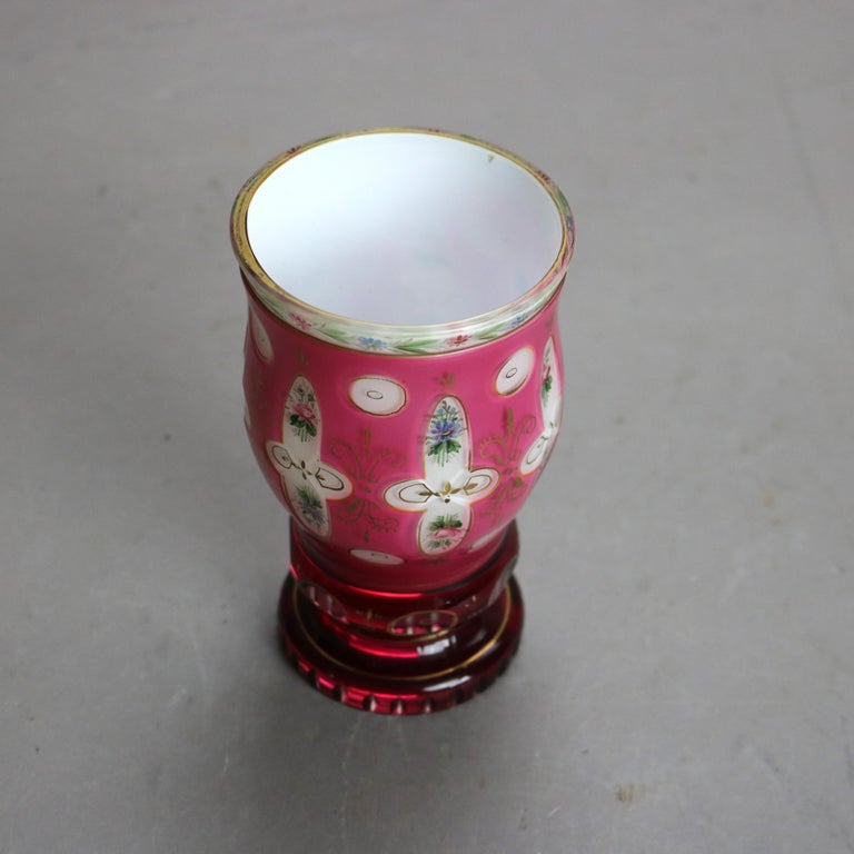 Two Antique Pieces of Decorated Bohemian Art Glass C1900