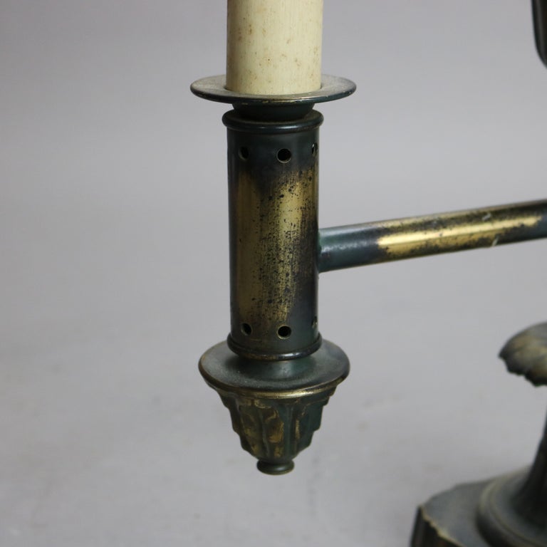 Antique Empire Period Electrified Bronze Argand Lamp C1920