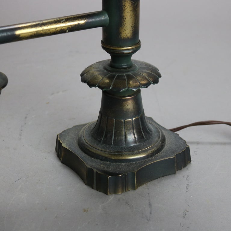 Antique Empire Period Electrified Bronze Argand Lamp C1920